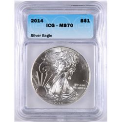 2014 AMERICAN SILVER EAGLE, ICG MS-70!   PREFECT!
