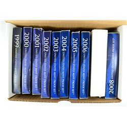 1999 THRU 2008 U.S. PROOF SETS IN ORIGINAL PACKAGING   ( 10 ) SETS