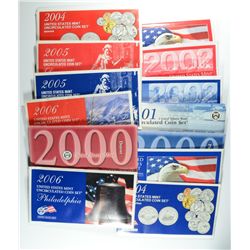 2000 THRU 2006 U.S. MINT UNCIRCULATED SETS IN NICE ORIG. PACKAGING  ( 7 ) SETS