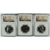Image 1 : LOT OF ( 3 ) 1960 FRANKLIN HALF DOLLARS, NGC PROOF-66