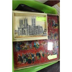 BOX OF ESTATE VINTAGE PICTURES AND CALCULATOR