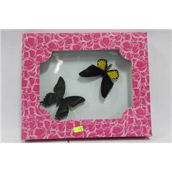 PAIR OF FRAMED BUTTERFLIES