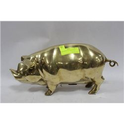 LARGE BRASS PIG - PIGGY BANK