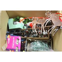 BOX OF CHRISTMAS ORNAMENTS
