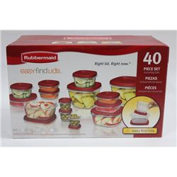 40 PC RUBBERMAID CONTAINER SET