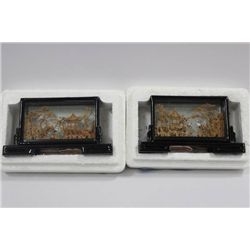 PAIR OF CORK PICTURES