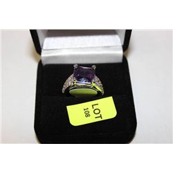 STAMPED .925 LAB AMETHYST RING ON CHOICE: SIZE 9