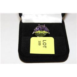 STAMPED .925 LAB AMETHYST RING ON CHOICE: SIZE 9