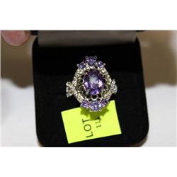 STAMPED .925 LAB AMETHYST RING ON CHOICE: SIZE 9