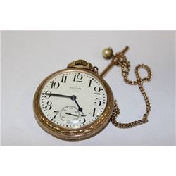 WALTHAM ROLLED GOLD STURDY DERBY POCKET WATCH