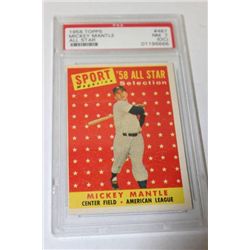 1958 TOPPS MICKEY MANTLE ALL STAR CARD PSA GRADED