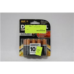 PK OF 8 DURACELL 'AA' BATTERIES