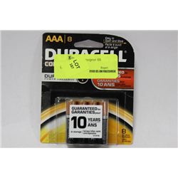 PK OF 8 DURACELL 'AAA' BATTERIES