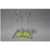 Image 1 : PAIR OF LEAD CRYSTAL CANDLE HOLDERS