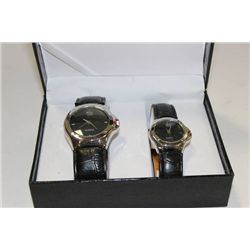NEW QUARTZ "HIS & HERS" MATCHING WATCH GIFT SET