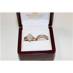 10 KT GOLD LADIES WEDDING BAND SET