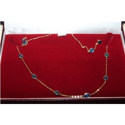 14KT GOLD CLASP SAPPHIRE(9.60CT)NECKLACE