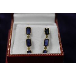 14KT GOLD SAPPHIRE(3.5CT) & DIAMOND(0.15CT)