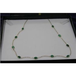 10KT GOLD EMERALD (6.3CT) NECKLACE