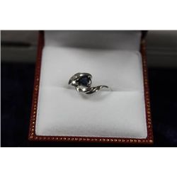 10KT GOLD SAPPHIRE (0.30CT) & DIAMOND RING