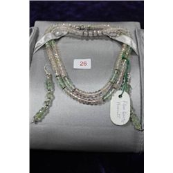 STERLING SILVER GEMSTONE NECKLACE & EARRING SET