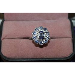 STERLING SILVER TANZANITE RING