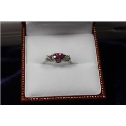 14KT GOLD SAPPHIRE (0.70CT)& DIAMOND(0.24CT)RING