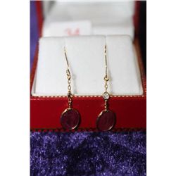 14KT GOLD RUBY (3.45CT)EARRINGS