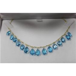 10KT GOLD BLUE TOPAZ NECKLACE