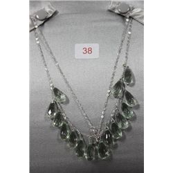 10KT GOLD GREEN AMETHYST NECKLACE