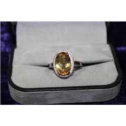 STERLING SILVER CITRINE RING