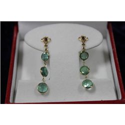 14KT GOLD EMERALD (4.10CT) EARRINGS