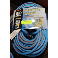 NEW 100' ARCTIC BLUE ALL WEATHER EXTENSION CORD