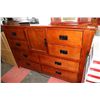 Image 1 : WOOD DRESSER W/8 DRAWERS AND 1 CABINET