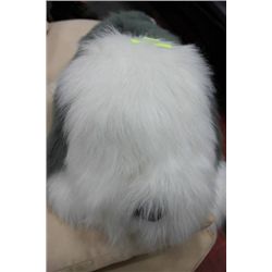 NEW GREY AND WHITE STUFFED DOG