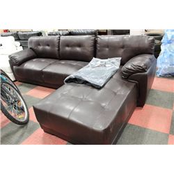 NEW CHOCOLATE BROWN LEATHERETTE L SHAPED SECTIONAL