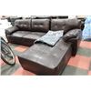 Image 1 : NEW CHOCOLATE BROWN LEATHERETTE L SHAPED SECTIONAL