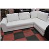 Image 2 : WHITE LEATHERETTE 'L' SHAPED SECTIONAL