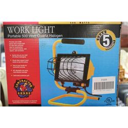 PORTABLE 500 WATT QUARTZ HALOGEN WORK LIGHT