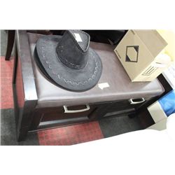 SHOWHOME BROWN LEATHERETTE HALL BENCH