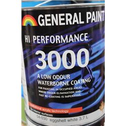 54-030 3.7 LITRES OF EGGSHELL WHITE PAINT