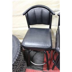 BLACK LEATHERETTE 25" COMMERCIAL GRADE SWIVEL BAR
