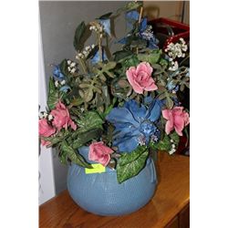 ARTIFICIAL PLANT W BLUE PLANTER