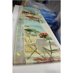 PAIR OF CANVAS CHAIR PATIO PICTURES