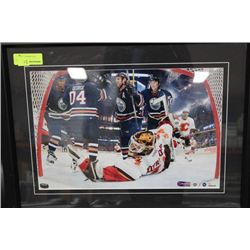 FRAMED EDMONTON OILERS HOCKEY PICTURE