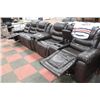 Image 2 : NEW CHOCOLATE BROWN LEATHER RECLINING SOFA W