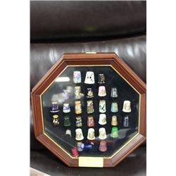 THIMBLES IN DISPLAY CASE