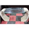Image 1 : STONE AND GLASS SOFA TABLE