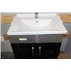 Image 1 : BLACK AND SILVER FLOATING BATHROOM VANITY W/SINK