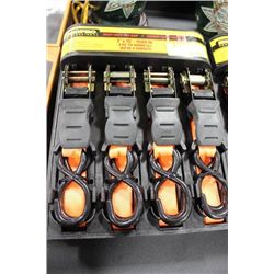 4 PC 1500 LB RATCHET TIE DOWN SET